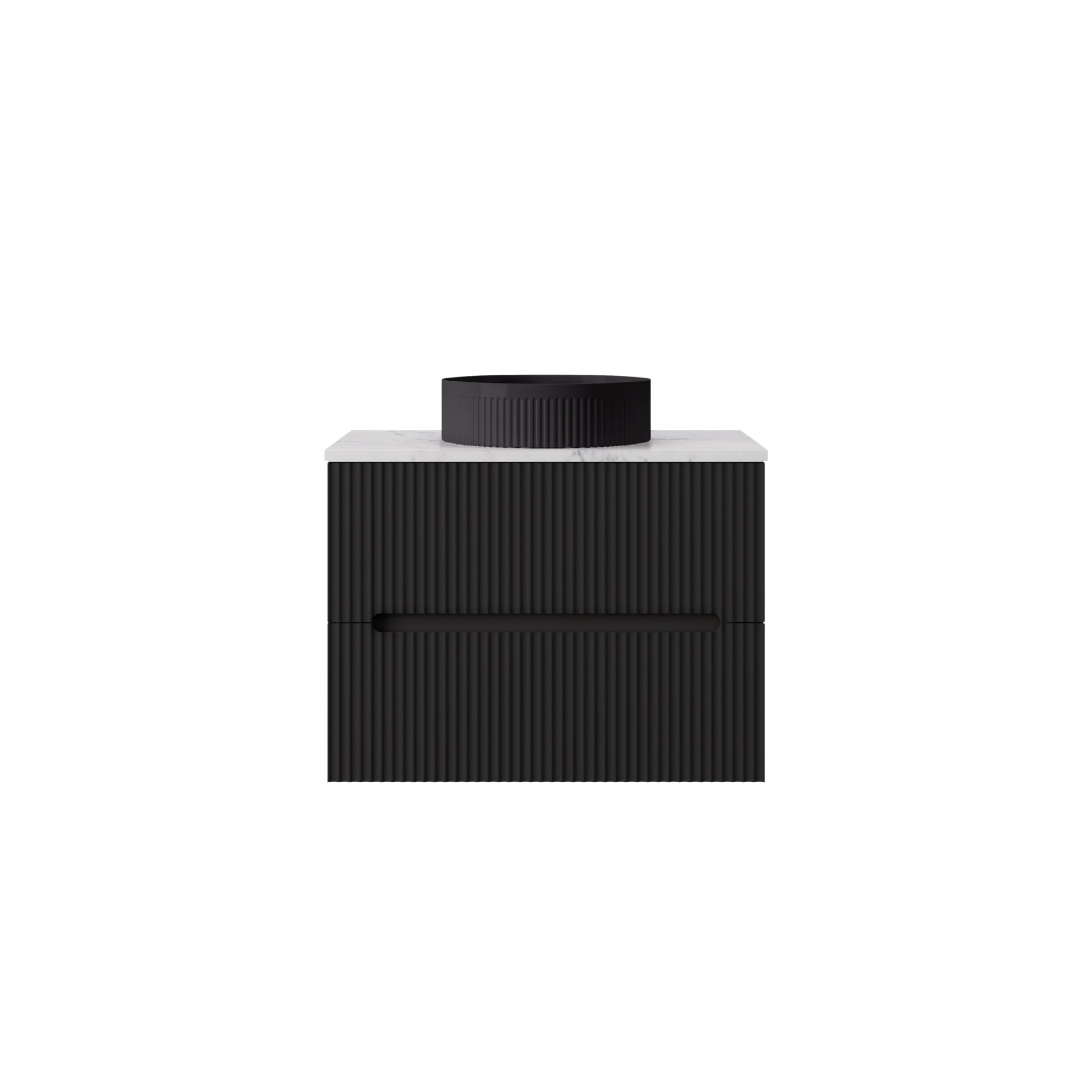 LUKKA CABARITA MODERN MATTE BLACK 750MM SINGLE BOWL WALL HUNG VANITY