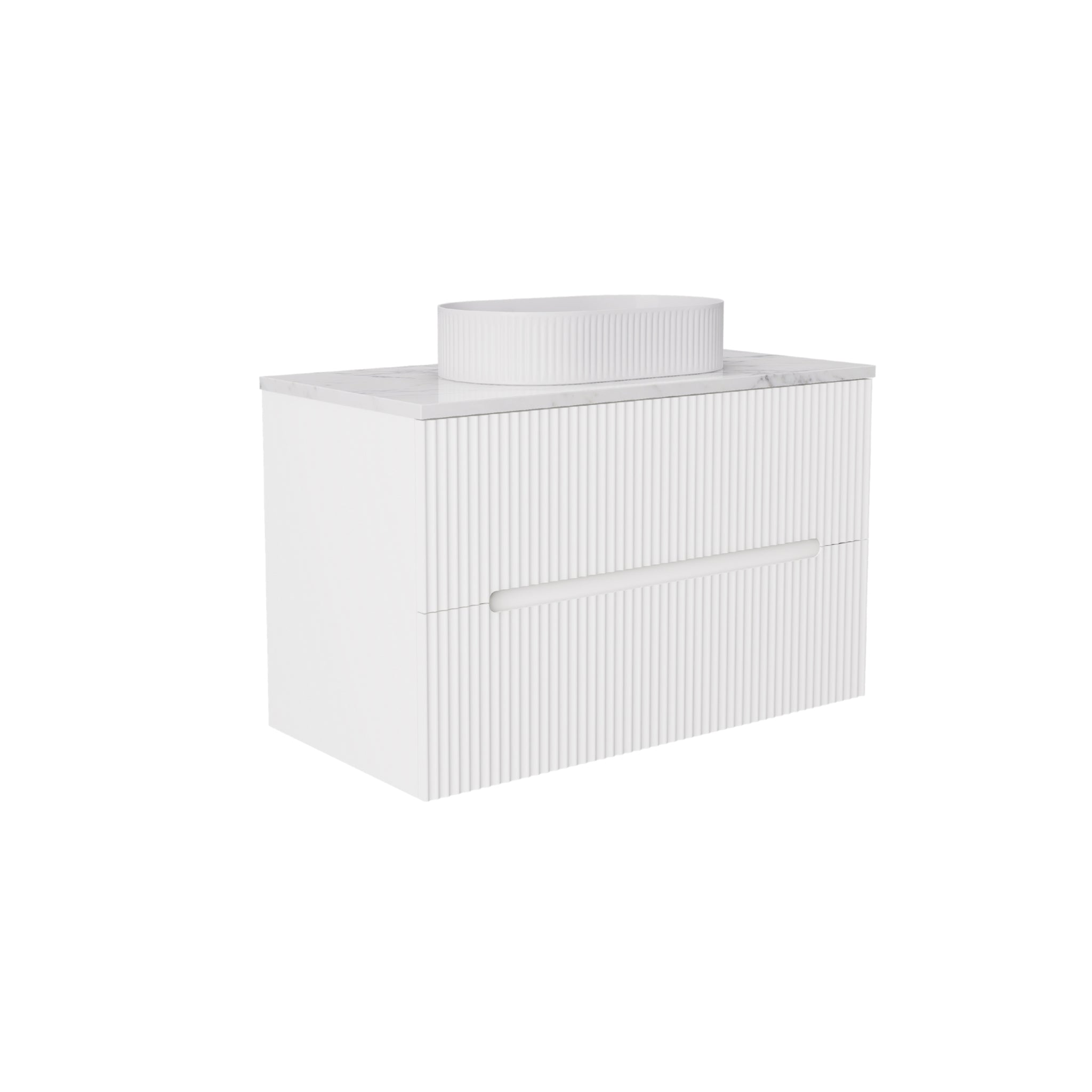 LUKKA CABARITA MORDEN MATTE WHITE 900MM SINGLE BOWL WALL HUNG VANITY
