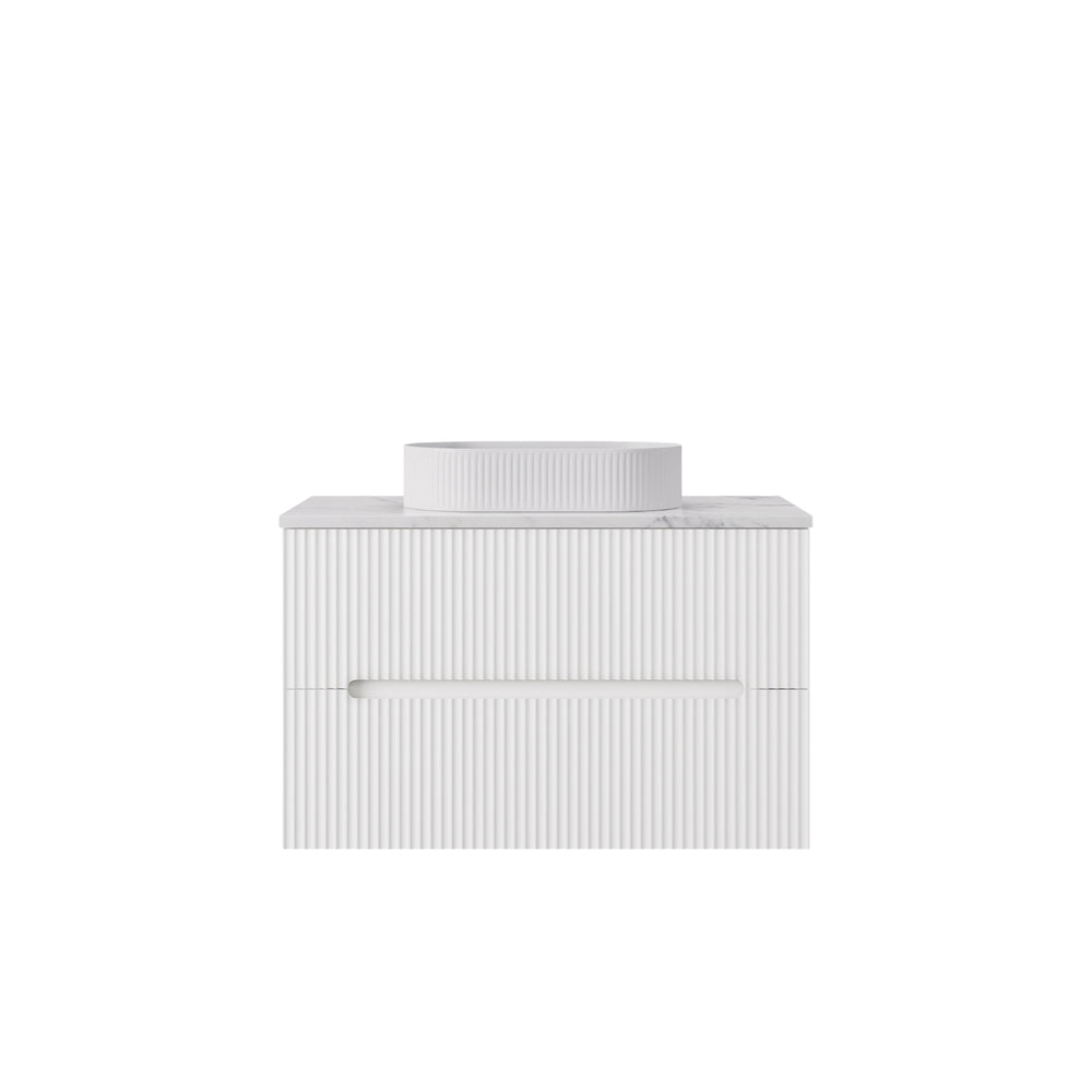LUKKA CABARITA MODERN MATTE WHITE 900MM SINGLE BOWL WALL HUNG VANITY