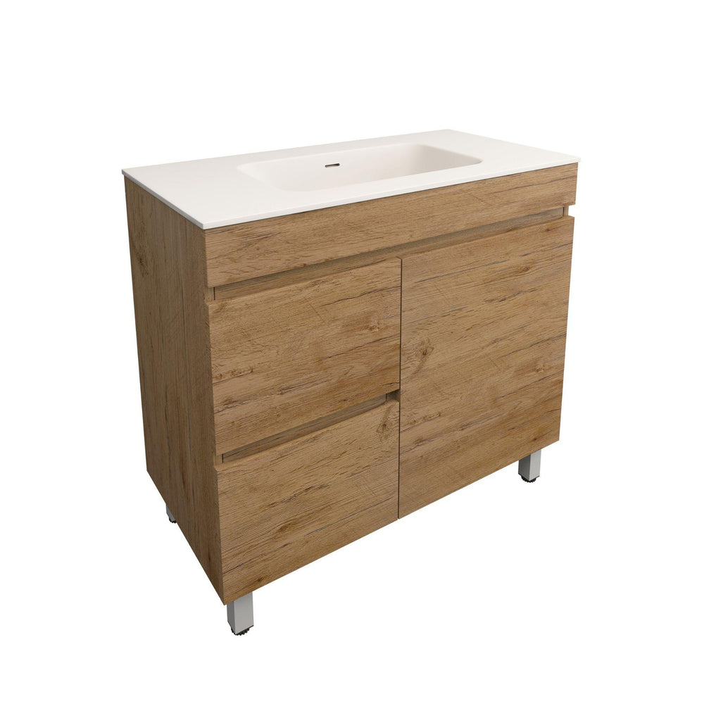 LUKKA CAMDEN MODERN PRIME OAK 900MM SINGLE BOWL FLOOR STANDING VANITY
