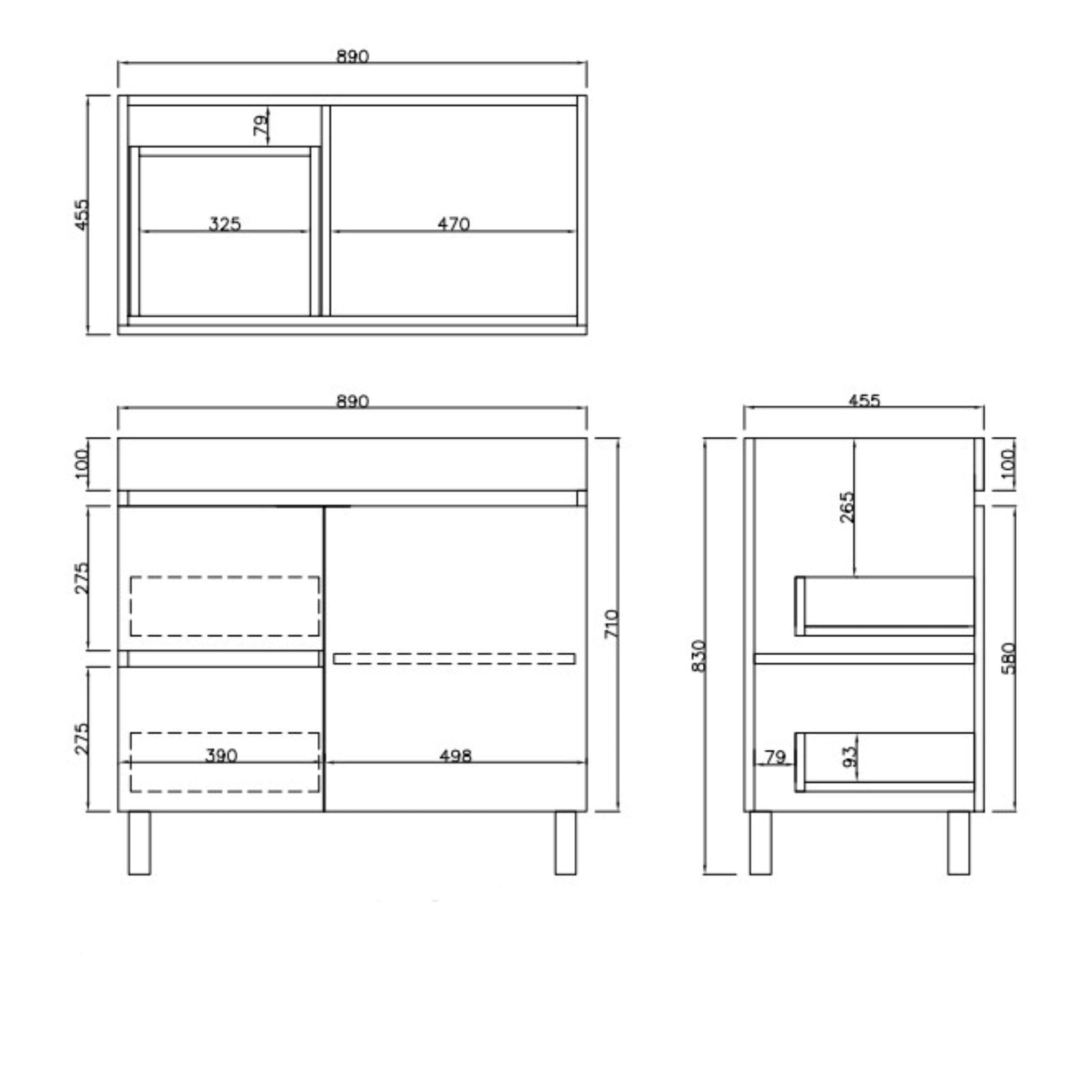LUKKA CAMDEN MODERN PRIME OAK 900MM SINGLE BOWL FLOOR STANDING VANITY