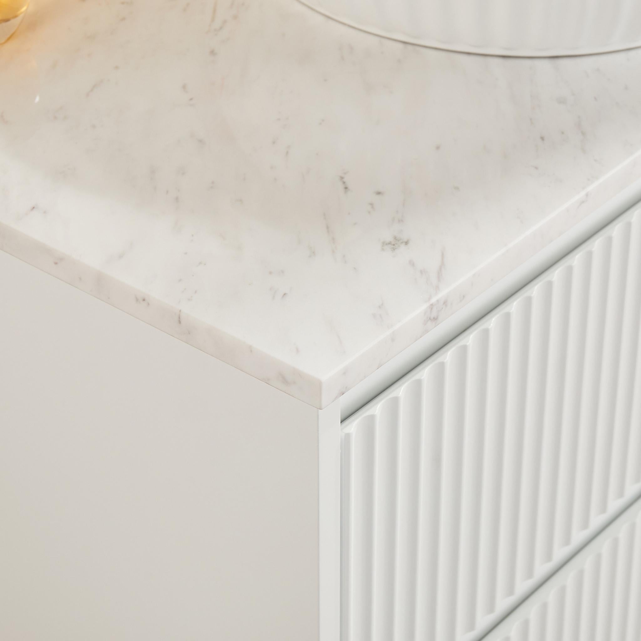 LUKKA CRETE MODERN MATTE WHITE 900MM SINGLE BOWL WALL HUNG VANITY (AVAILABLE IN LEFT AND RIGHT HAND DRAWER)