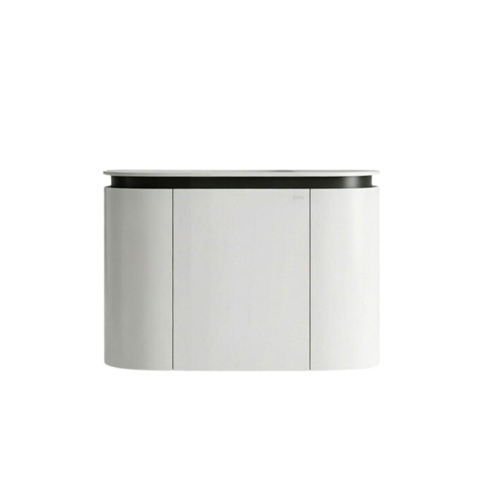 LUKKA DEVITO WHITE 600MM CURVE SINGLE BOWL WALL HUNG VANITY