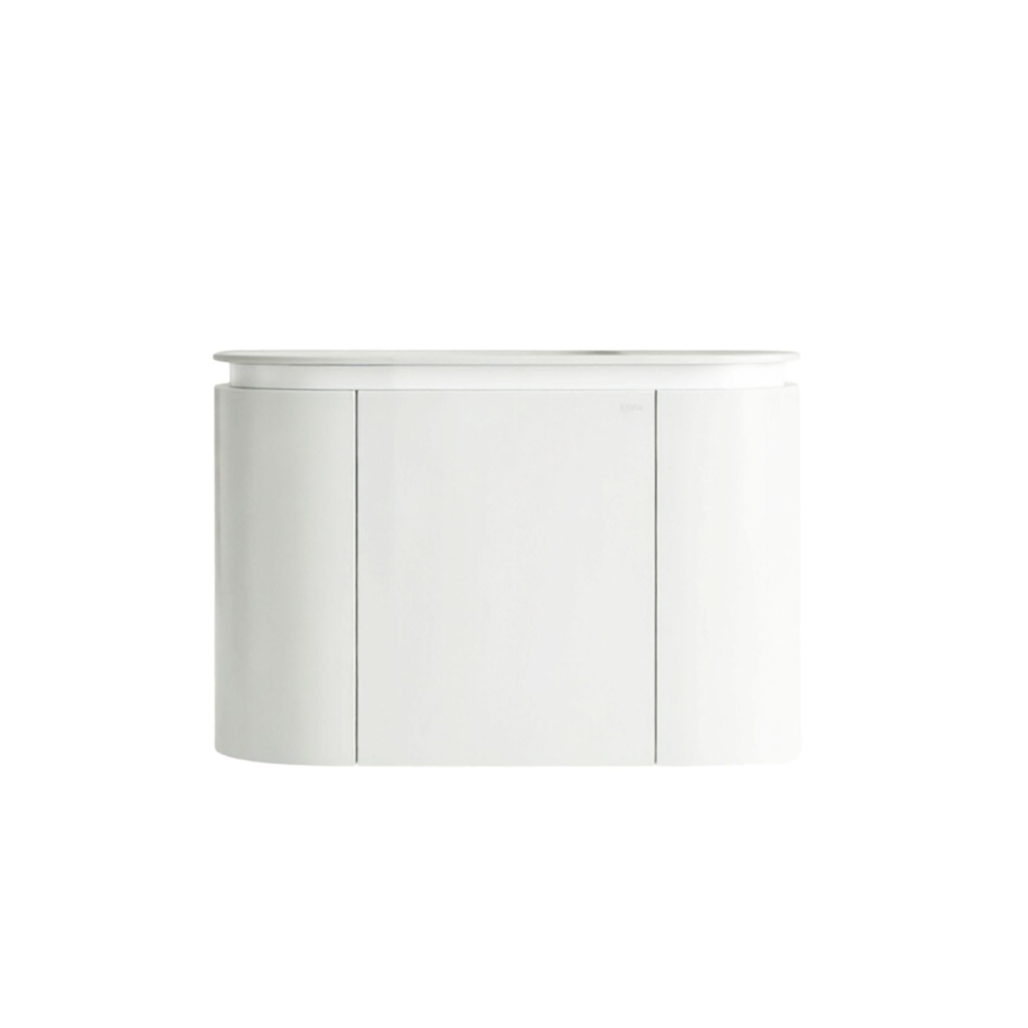 LUKKA DEVITO MATTE WHITE 600MM CURVE SINGLE BOWL WALL HUNG VANITY