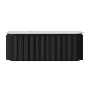 LUKKA ESTELLA MATTE BLACK 1200MM CURVE SINGLE BOWL WALL HUNG VANITY