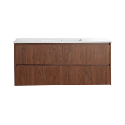 LUKKA GLADSTONE MODERN MOCHA OAK 1200MM SINGLE BOWL WALL HUNG VANITY