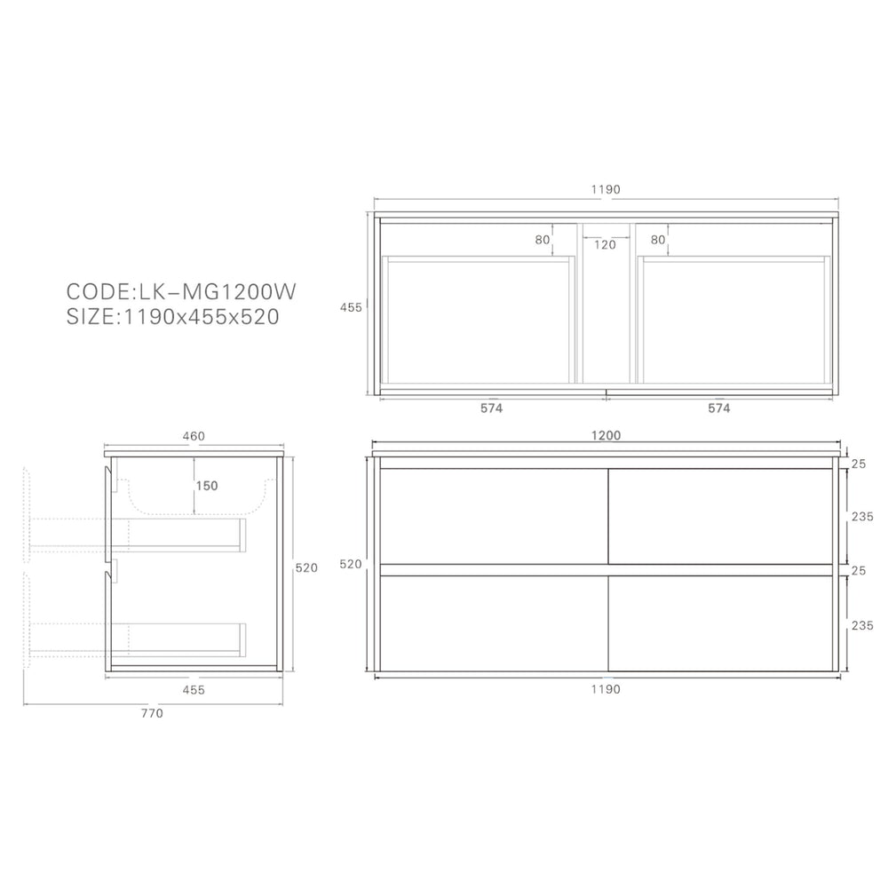 LUKKA GLADSTONE MODERN SANDY OAK 1200MM SINGLE BOWL WALL HUNG VANITY