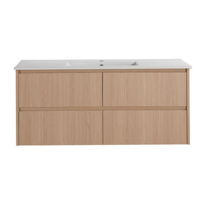LUKKA GLADSTONE MODERN SANDY OAK 1200MM SINGLE BOWL WALL HUNG VANITY
