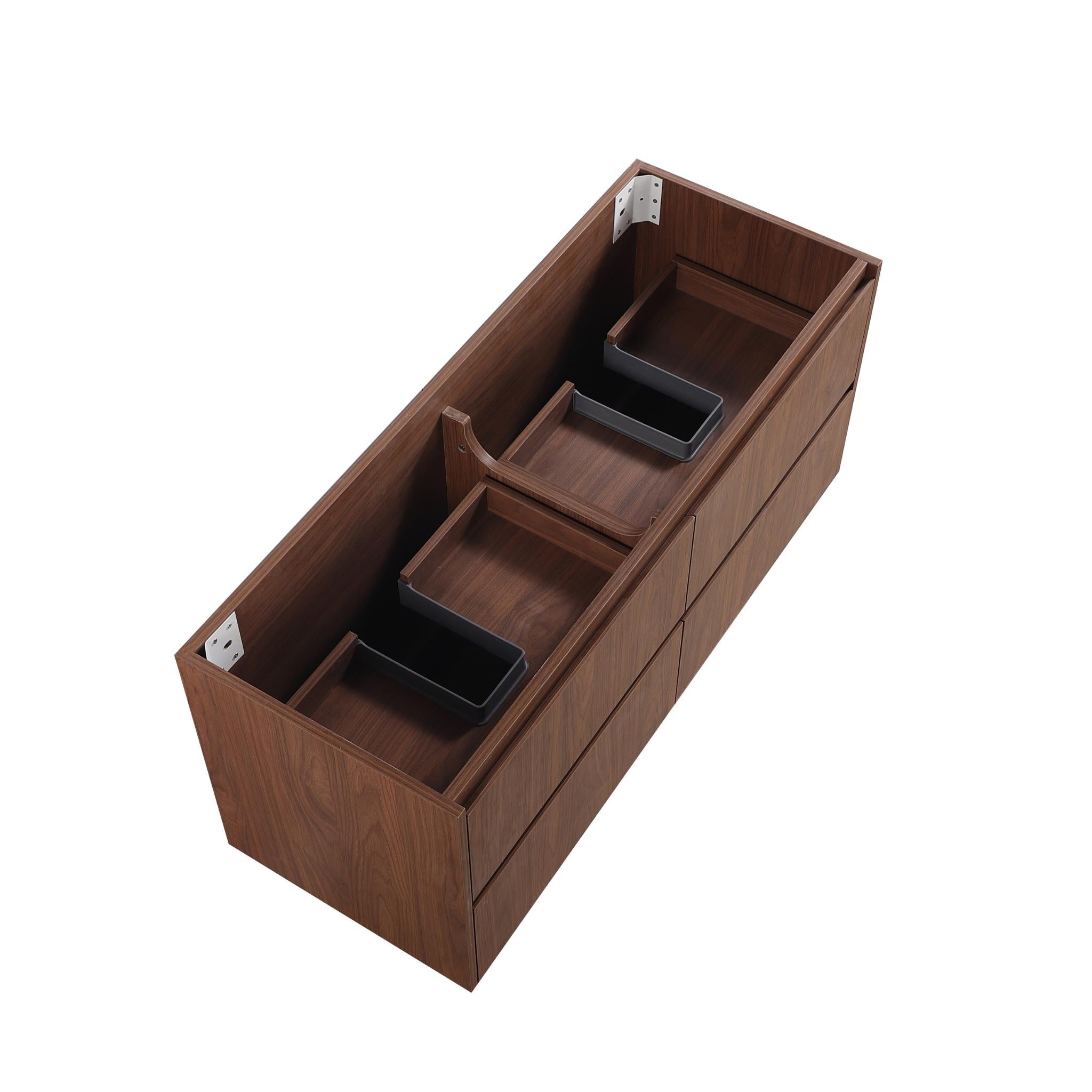 LUKKA GLADSTONE MODERN MOCHA OAK 1200MM DOUBLE BOWL WALL HUNG VANITY