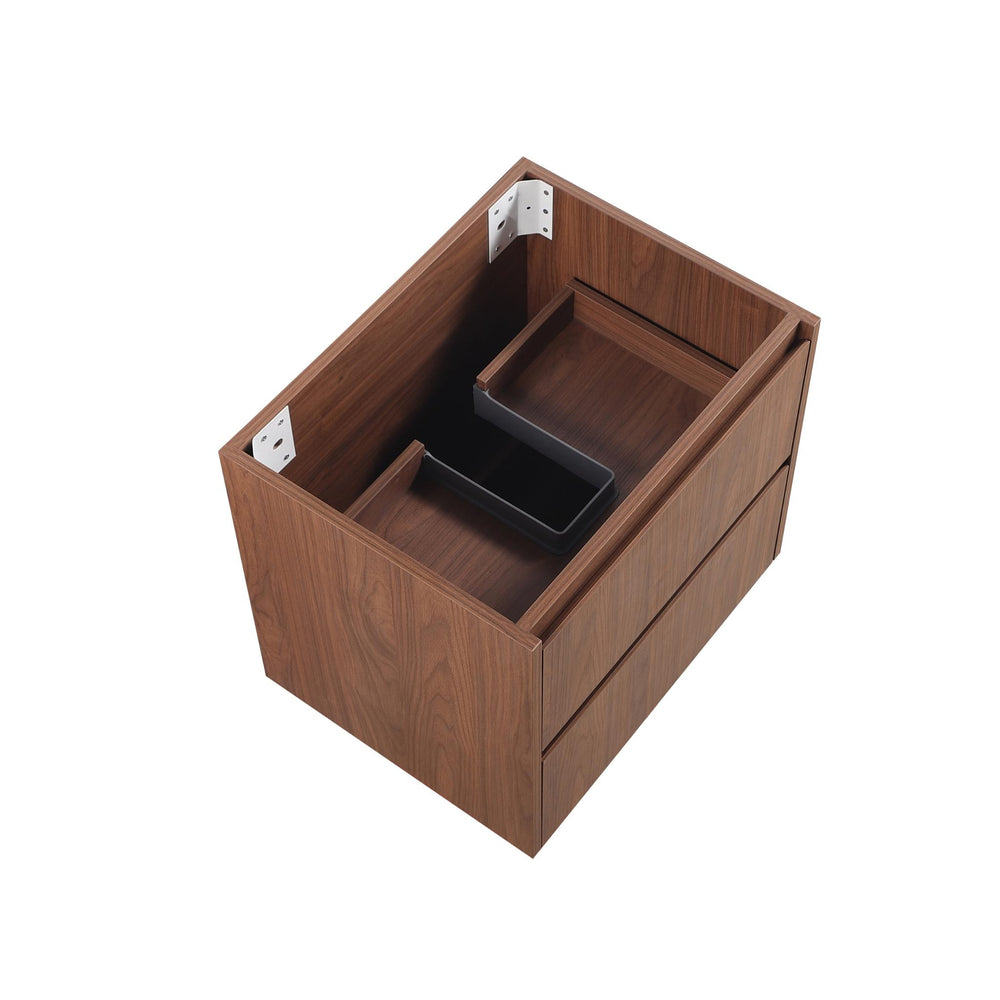 LUKKA GLADSTONE MODERN MOCHA OAK 600MM SINGLE BOWL WALL HUNG VANITY