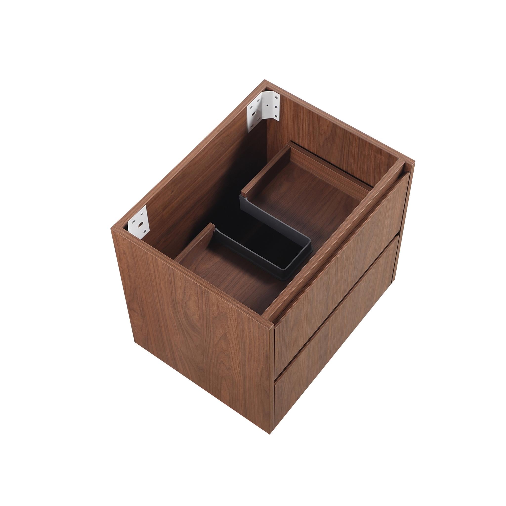 LUKKA GLADSTONE MODERN MOCHA OAK 600MM SINGLE BOWL WALL HUNG VANITY