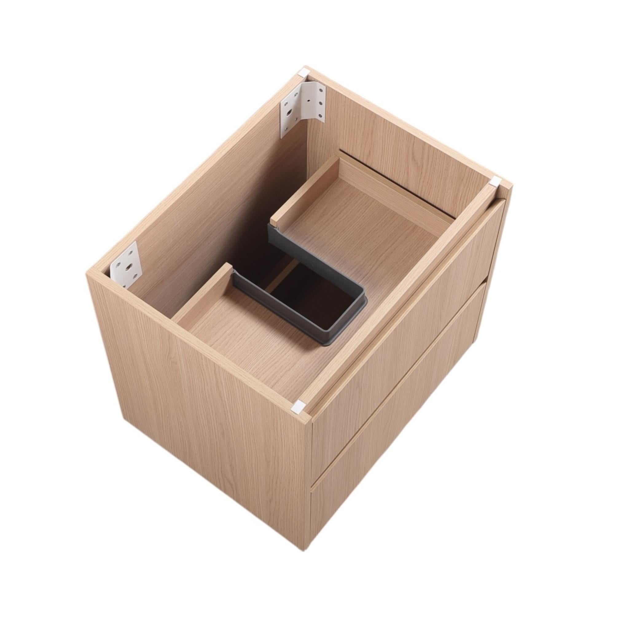 LUKKA GLADSTONE MODERN SANDY OAK 600MM SINGLE BOWL WALL HUNG VANITY