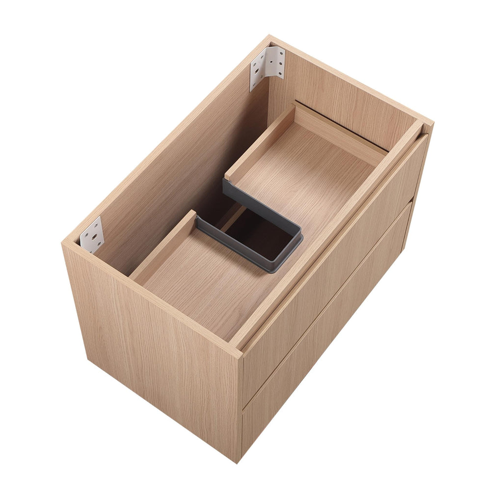 LUKKA GLADSTONE MODERN SANDY OAK 750MM SINGLE BOWL WALL HUNG VANITY