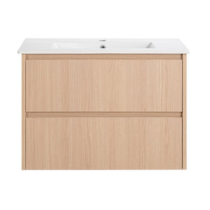 LUKKA GLADSTONE MODERN SANDY OAK 750MM SINGLE BOWL WALL HUNG VANITY