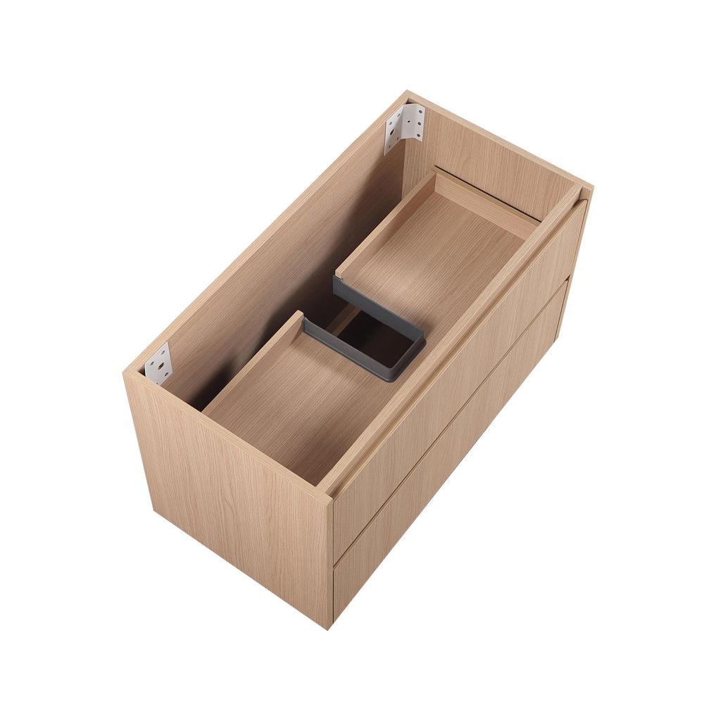 LUKKA GLADSTONE MODERN SANDY OAK 900MM SINGLE BOWL WALL HUNG VANITY