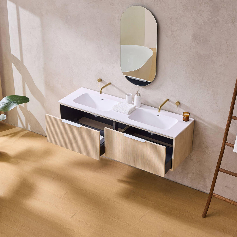 LUKKA KLIFF COASTAL OAK 1200MM DOUBLE BOWL WALL HUNG VANITY