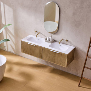 LUKKA KLIFF PRIME OAK 1200MM DOUBLE BOWL WALL HUNG VANITY