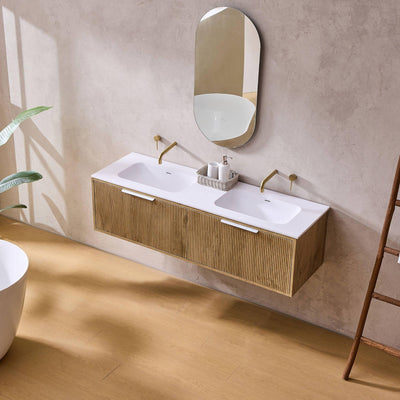LUKKA KLIFF PRIME OAK 1200MM DOUBLE BOWL WALL HUNG VANITY