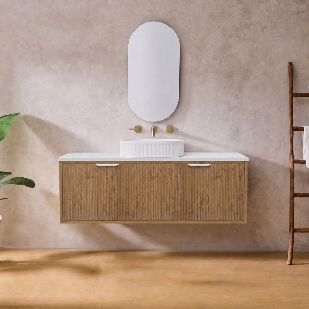 LUKKA KLIFF PRIME OAK 1200MM SINGLE BOWL WALL HUNG VANITY