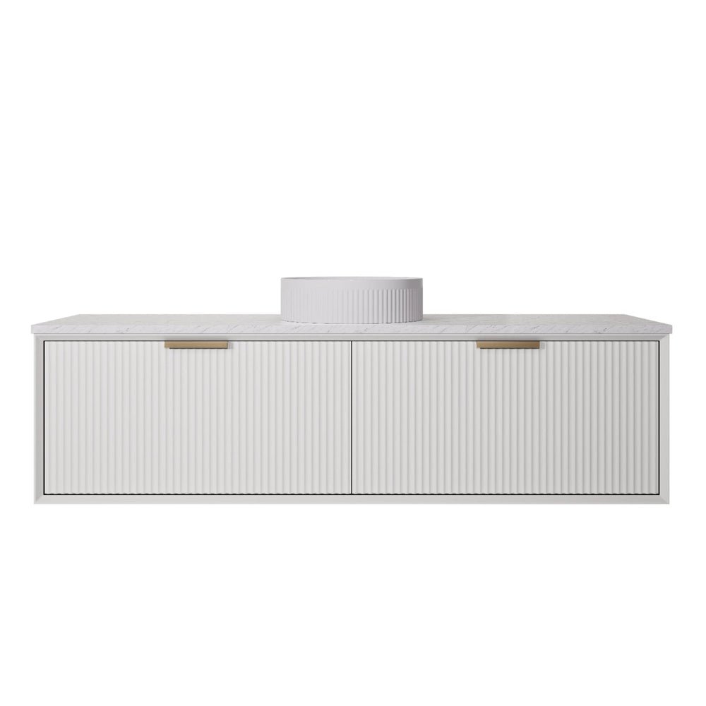 LUKKA KLIFF MODERN MATTE WHITE 1500MM SINGLE BOWL WALL HUNG VANITY