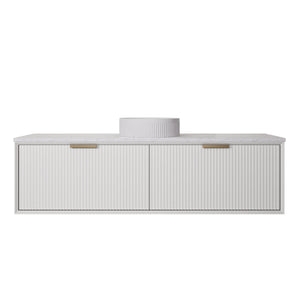 LUKKA KLIFF MODERN MATTE WHITE 1500MM SINGLE BOWL WALL HUNG VANITY