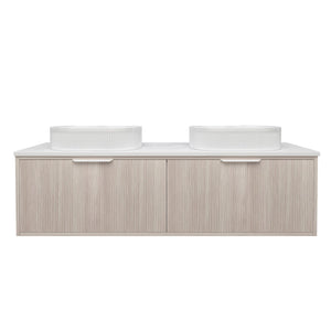 LUKKA KLIFF COASTAL OAK 1500MM DOUBLE BOWL WALL HUNG VANITY