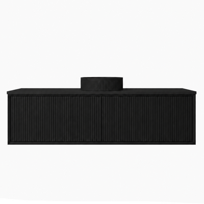 LUKKA KLIFF MODERN MATTE BLACK 1500MM SINGLE BOWL WALL HUNG VANITY