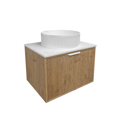 LUKKA KLIFF PRIME OAK 600MM SINGLE BOWL WALL HUNG VANITY