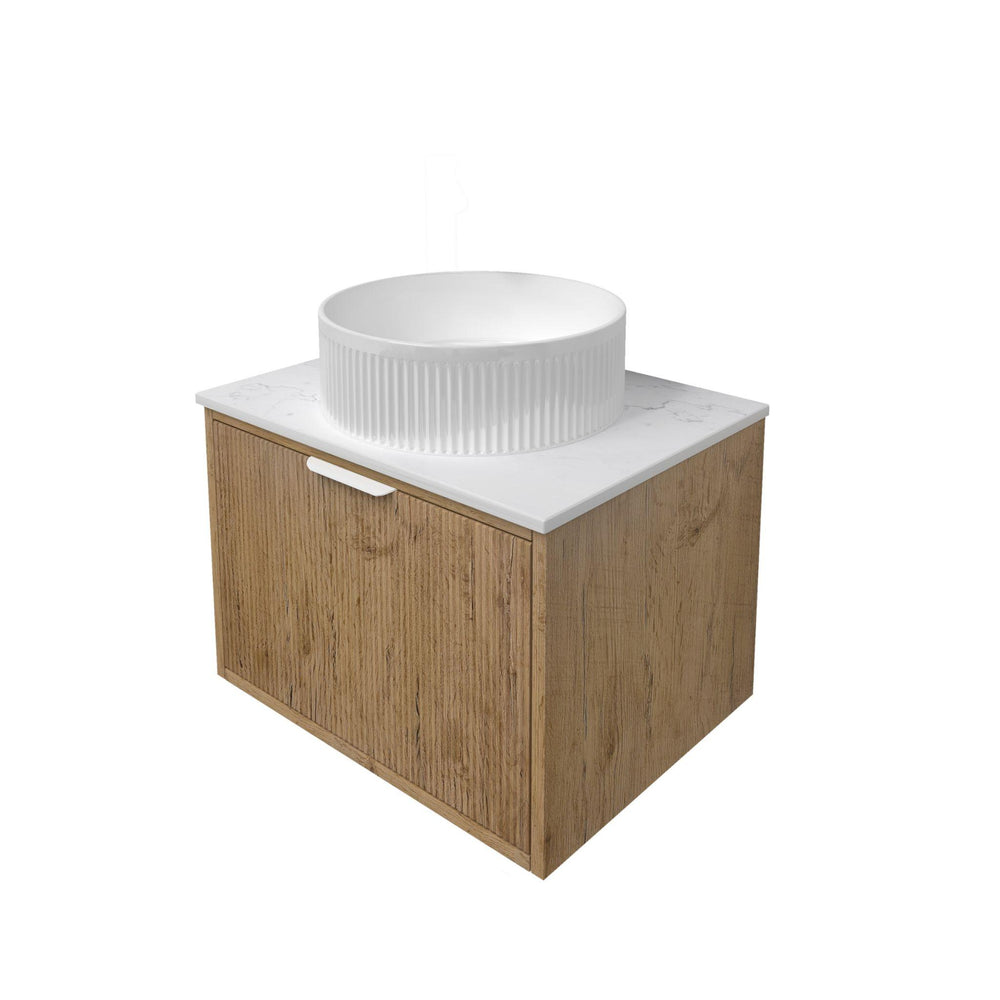LUKKA KLIFF PRIME OAK 600MM SINGLE BOWL WALL HUNG VANITY