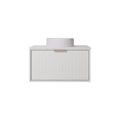 LUKKA KLIFF MODERN MATTE WHITE 750MM SINGLE BOWL WALL HUNG VANITY