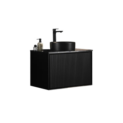 LUKKA KLIFF MODERN MATTE BLACK 750MM SINGLE BOWL WALL HUNG VANITY
