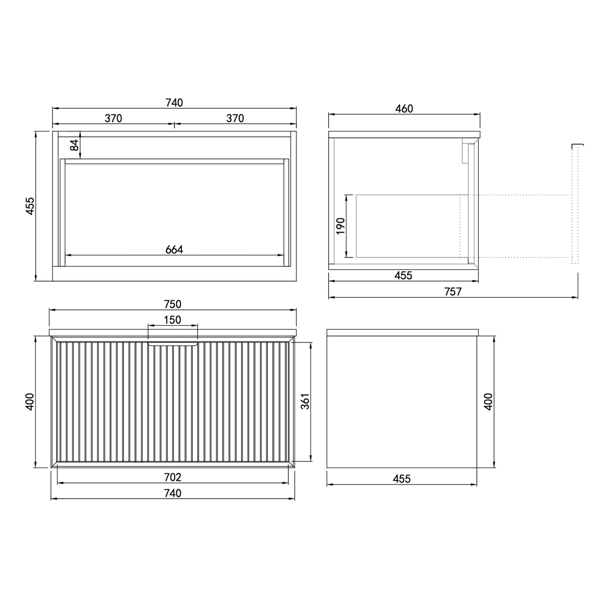 LUKKA KLIFF PRIME OAK 750MM SINGLE BOWL WALL HUNG VANITY