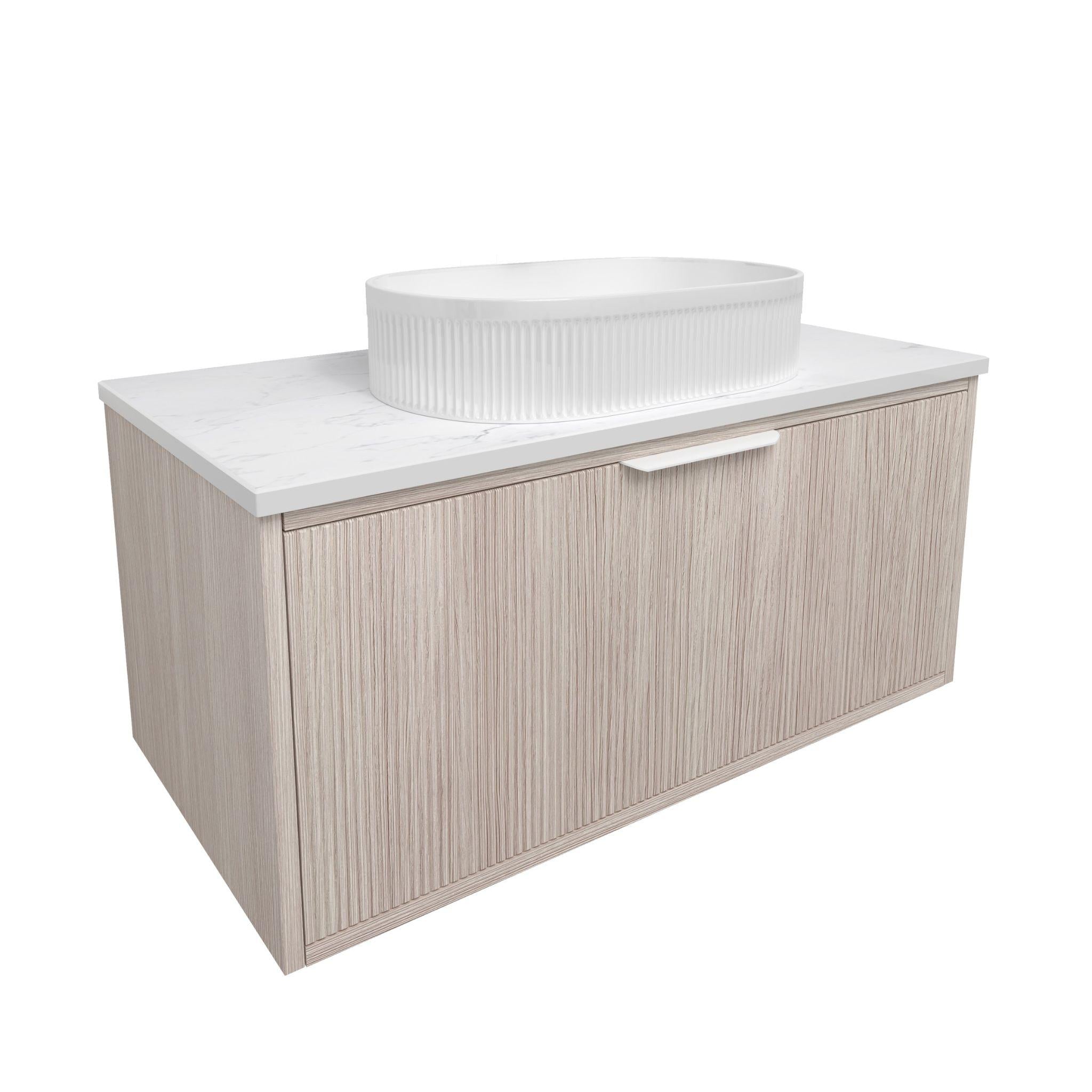 LUKKA KLIFF COASTAL OAK 900MM SINGLE BOWL WALL HUNG VANITY