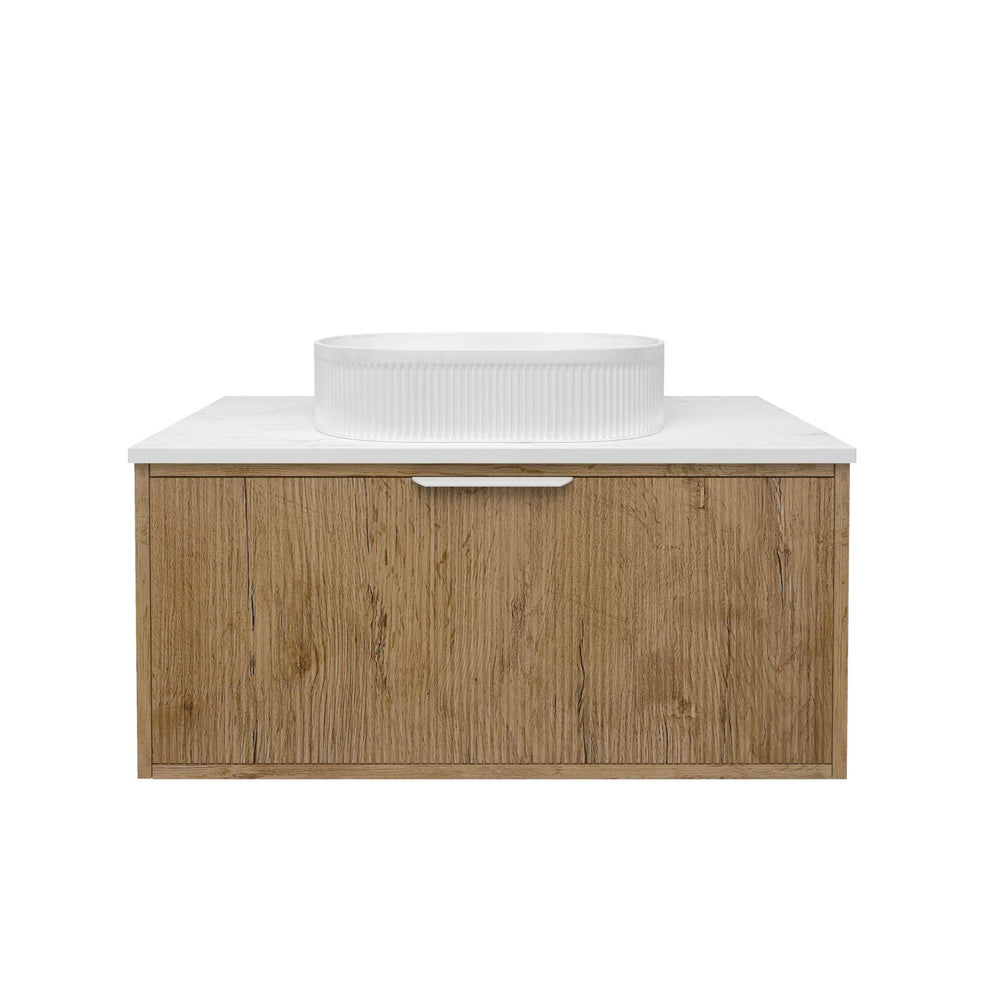 LUKKA KLIFF PRIME OAK 900MM SINGLE BOWL WALL HUNG VANITY