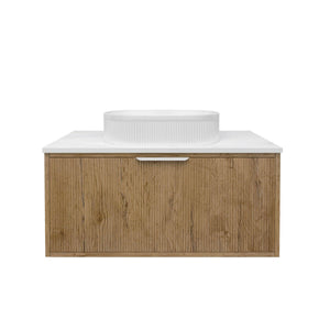 LUKKA KLIFF PRIME OAK 900MM SINGLE BOWL WALL HUNG VANITY