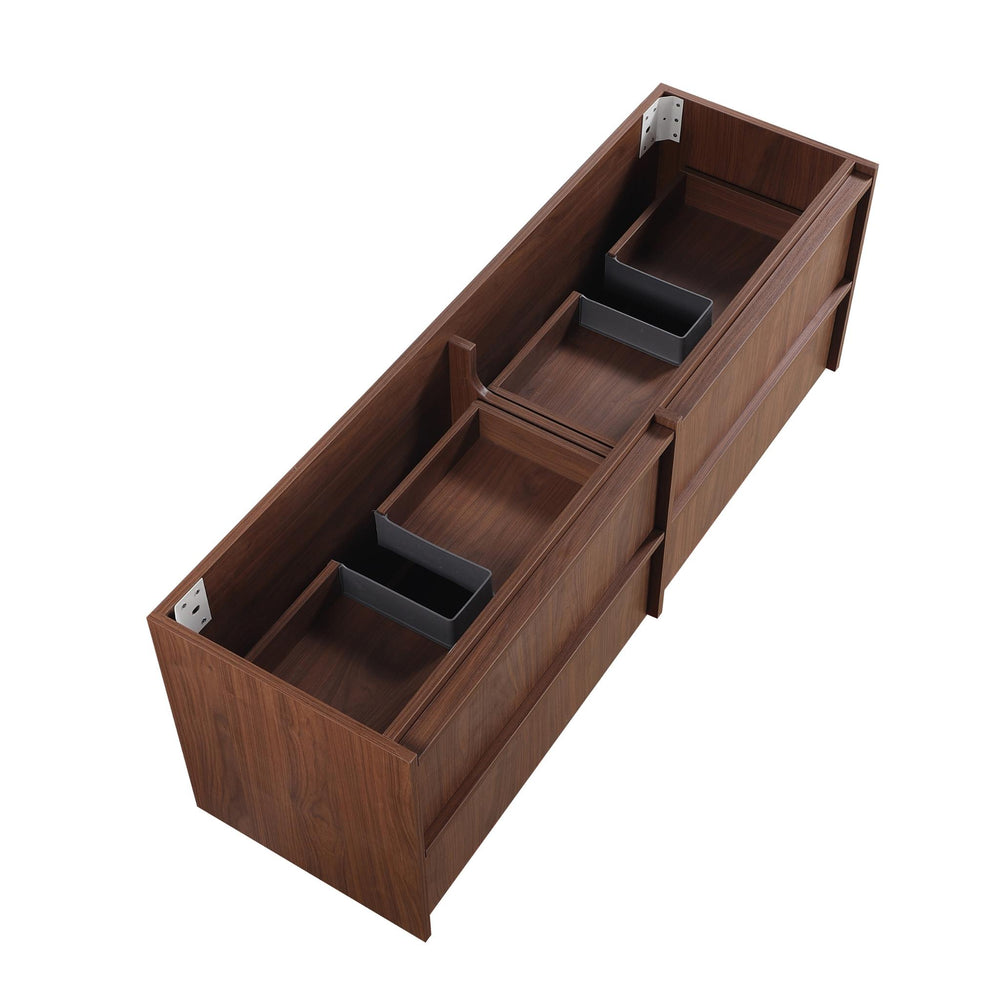 LUKKA RIDGEWOOD MODERN MOCHA OAK 1500MM DOUBLE BOWL WALL HUNG VANITY
