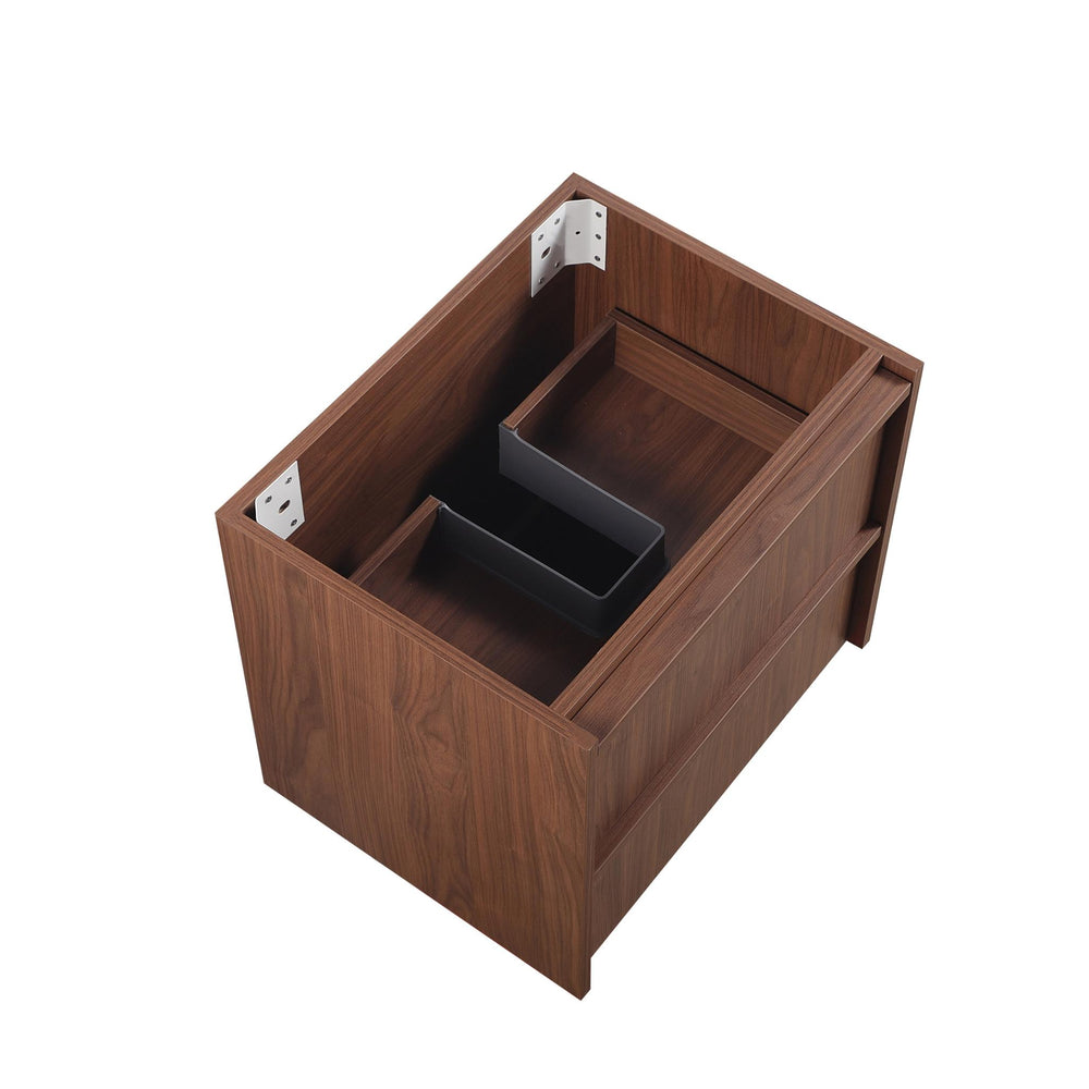 LUKKA RIDGEWOOD MODERN MOCHA OAK 600MM SINGLE BOWL WALL HUNG VANITY