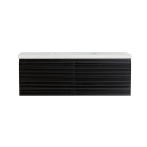 LUKKA SEDONA MATTE BLACK 1200MM SINGLE BOWL WALL HUNG VANITY