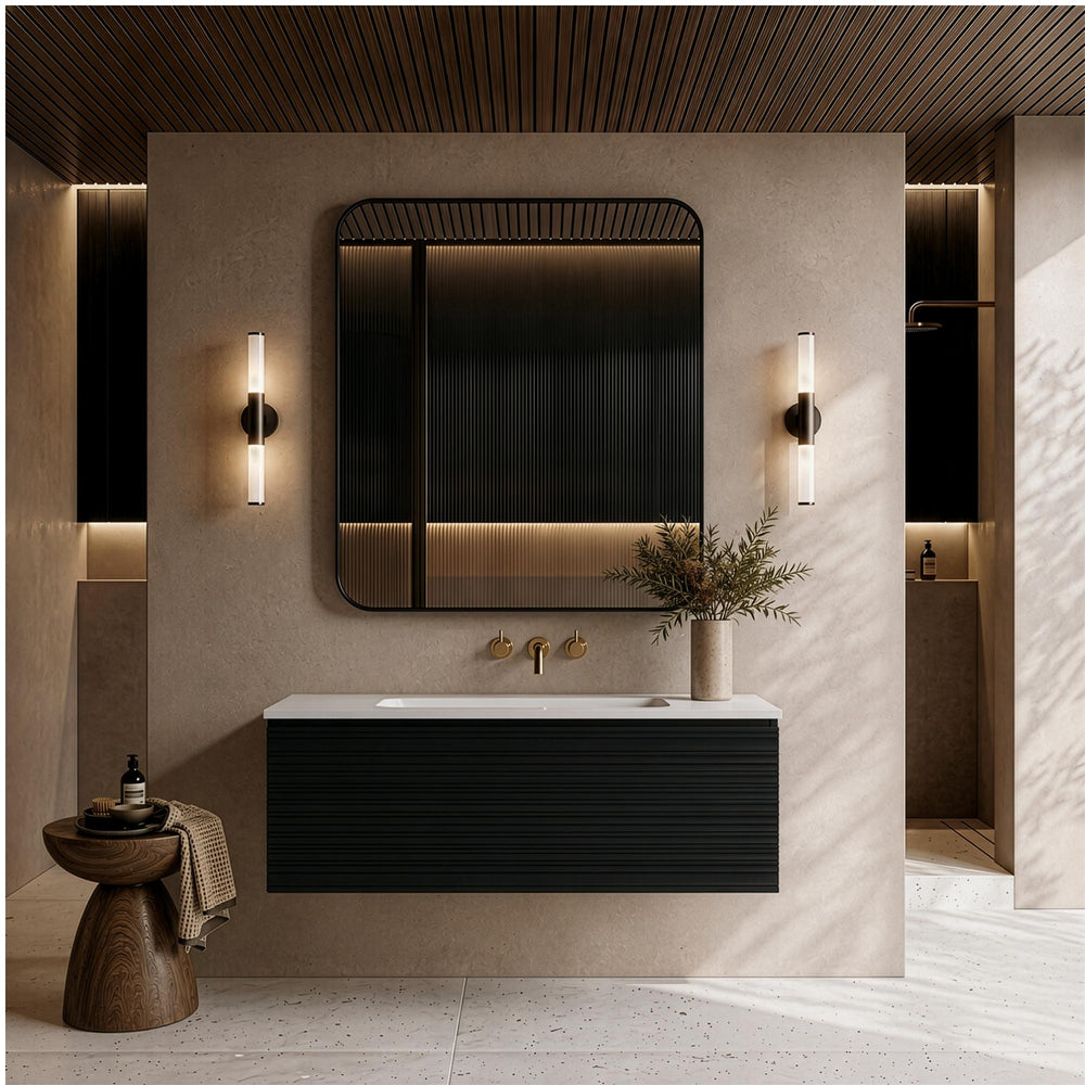 LUKKA SEDONA MATTE BLACK 1200MM SINGLE BOWL WALL HUNG VANITY