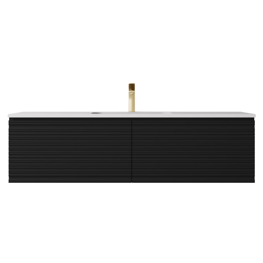 LUKKA SEDONA MATTE BLACK 1500MM SINGLE BOWL WALL HUNG VANITY
