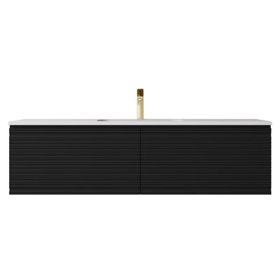 LUKKA SEDONA MATTE BLACK 1500MM SINGLE BOWL WALL HUNG VANITY