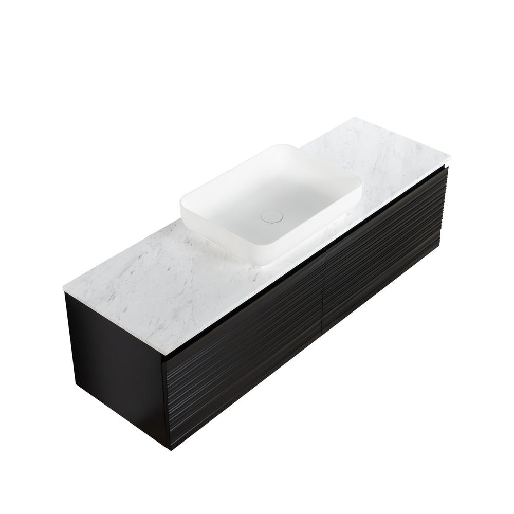 LUKKA SEDONA MATTE BLACK 1500MM SINGLE BOWL WALL HUNG VANITY