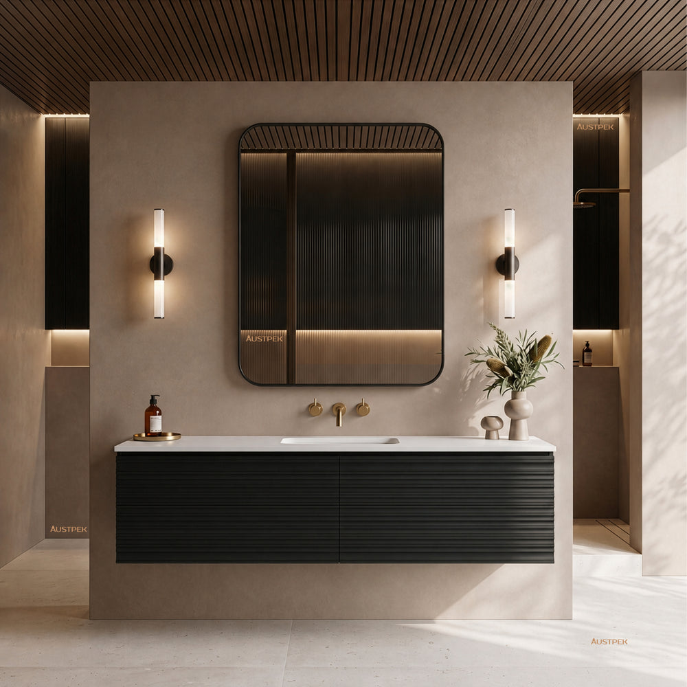 LUKKA SEDONA MATTE BLACK 1500MM SINGLE BOWL WALL HUNG VANITY