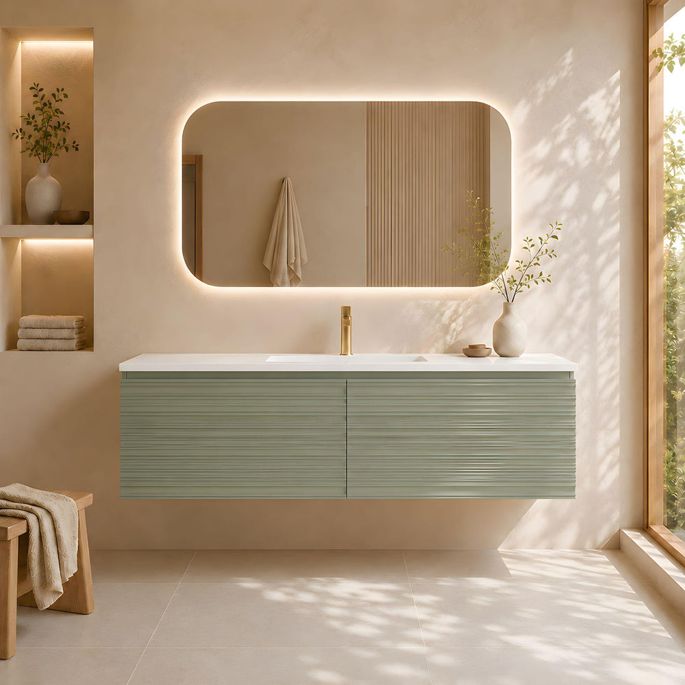 LUKKA SEDONA OLIVE GREEN 1500MM SINGLE BOWL WALL HUNG VANITY