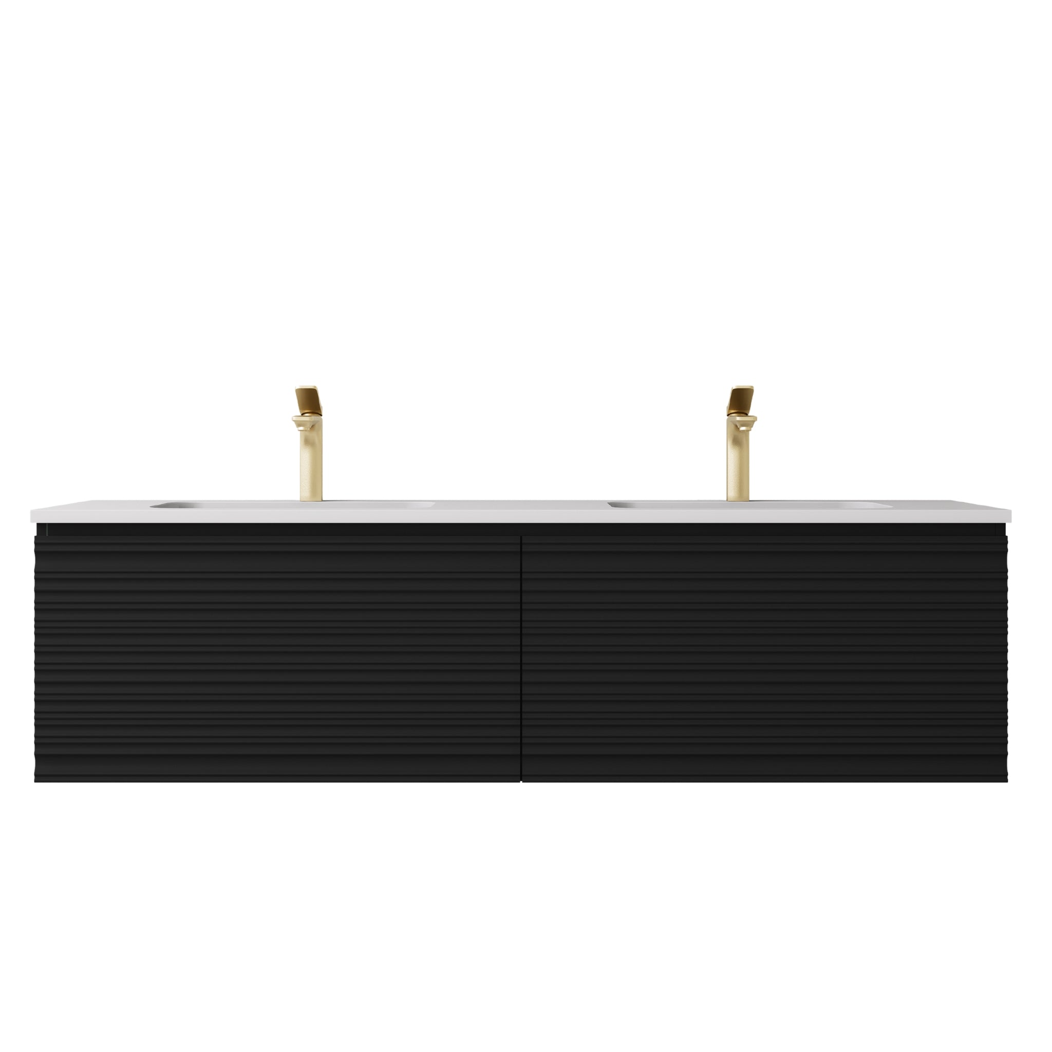 LUKKA SEDONA MATTE BLACK 1500MM DOUBLE BOWL WALL HUNG VANITY