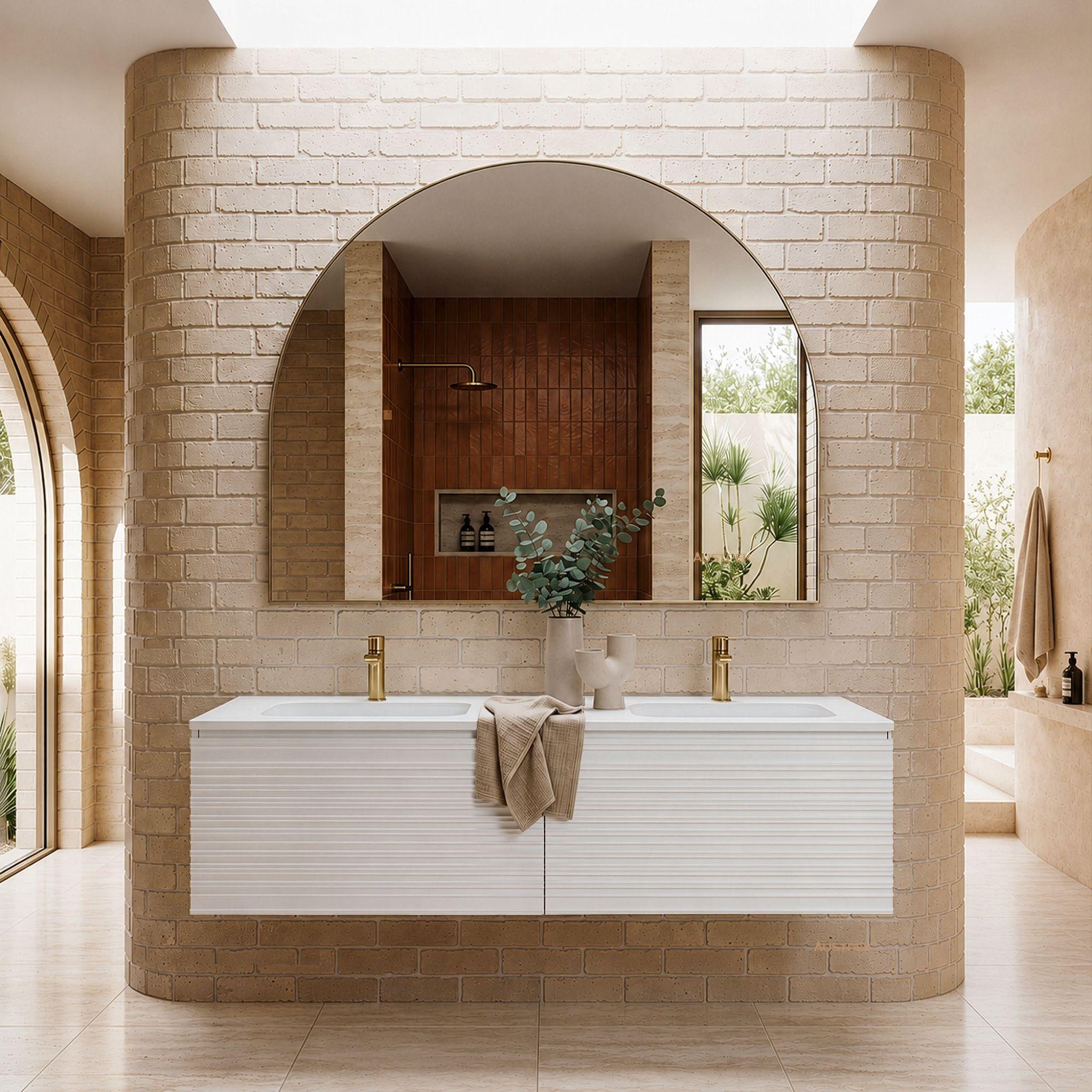 LUKKA SEDONA MATTE WHITE 1500MM DOUBLE BOWL WALL HUNG VANITY