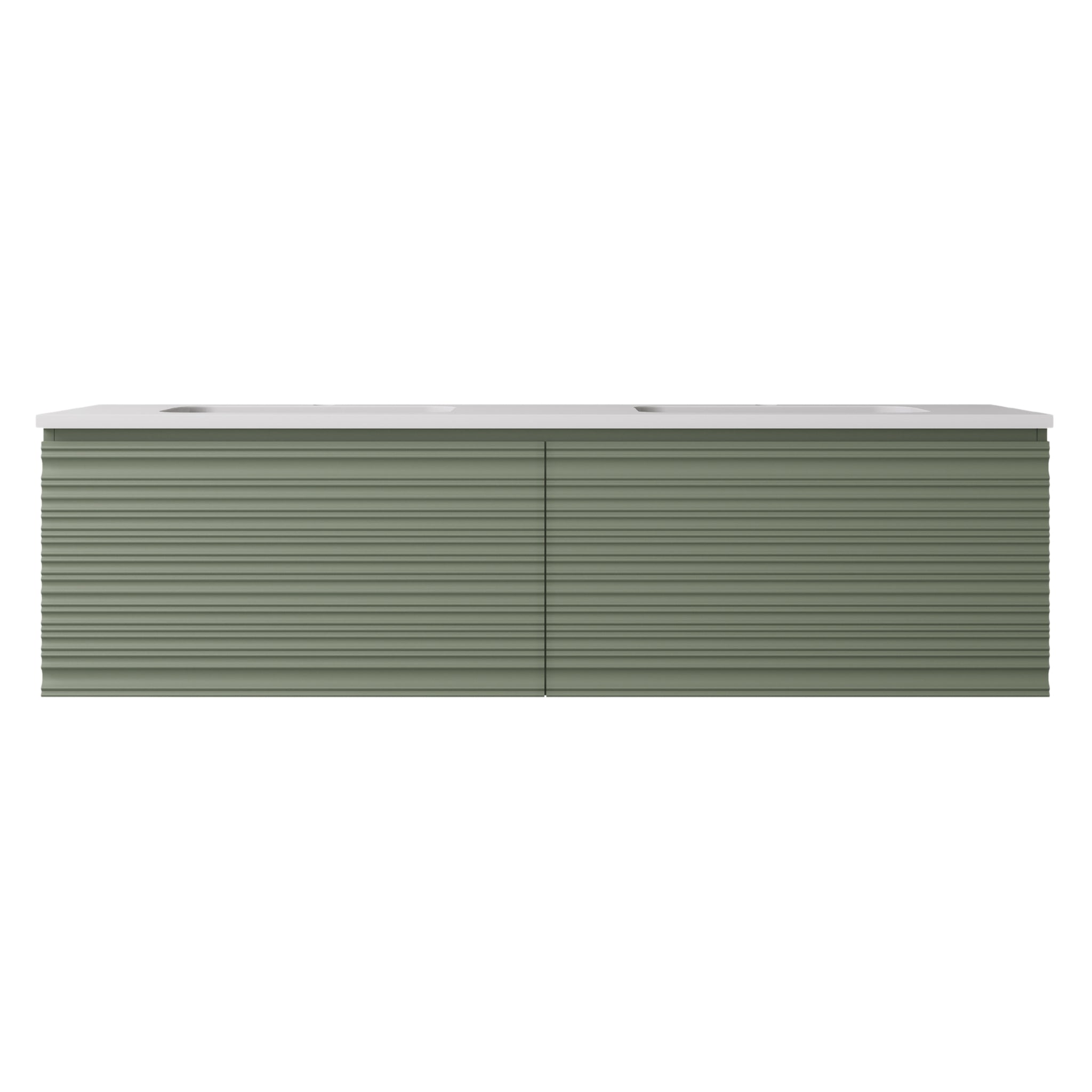 LUKKA SEDONA OLIVE GREEN 1500MM DOUBLE BOWL WALL HUNG VANITY