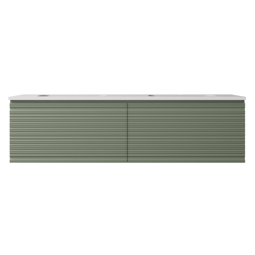 LUKKA SEDONA OLIVE GREEN 1500MM DOUBLE BOWL WALL HUNG VANITY