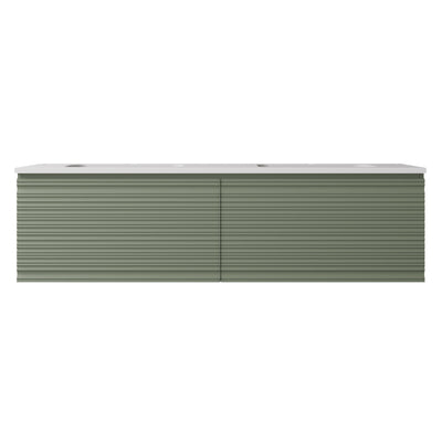 LUKKA SEDONA OLIVE GREEN 1500MM DOUBLE BOWL WALL HUNG VANITY