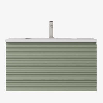 LUKKA SEDONA OLIVE GREEN 600MM SINGLE BOWL WALL HUNG VANITY